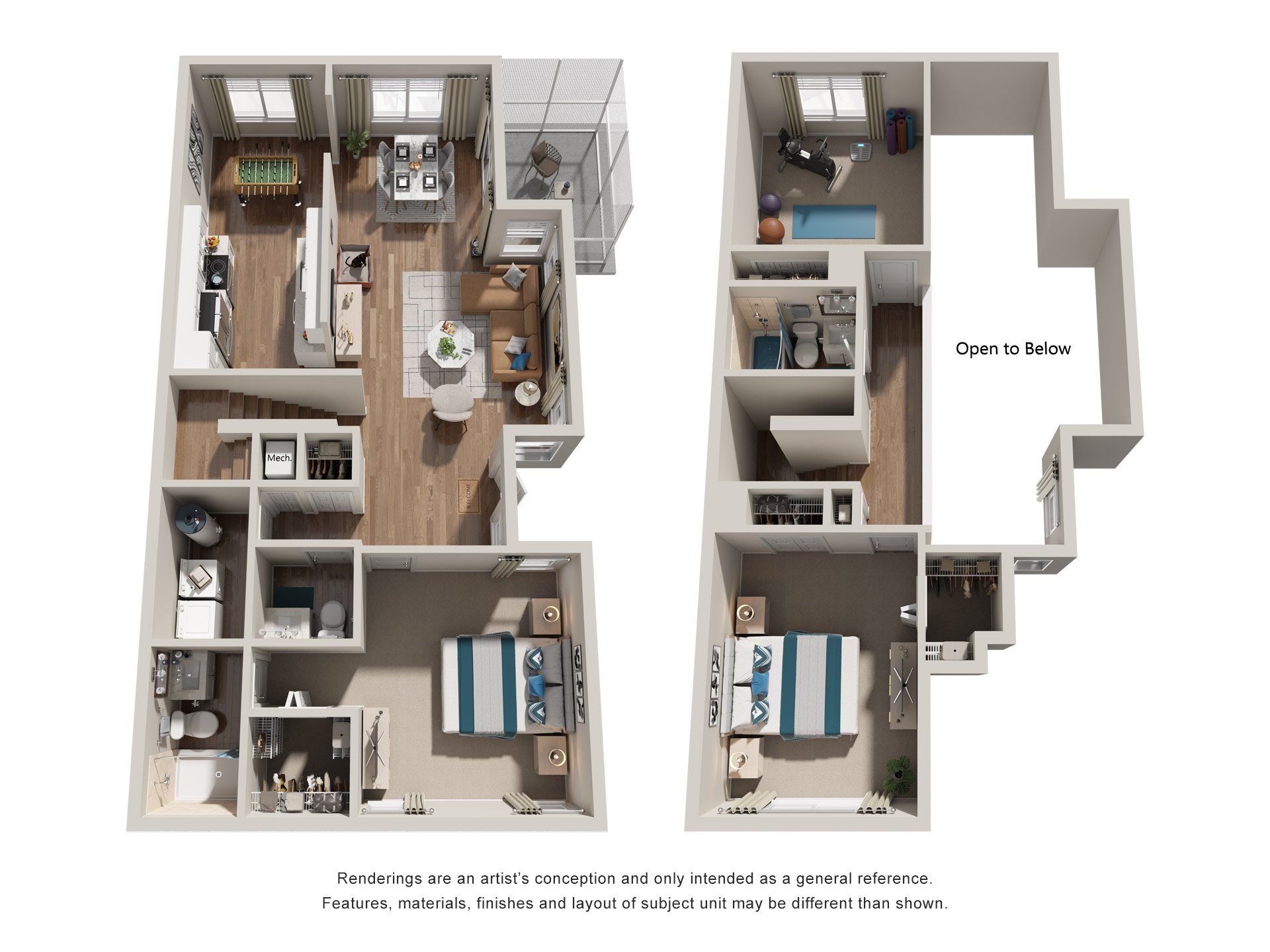 Floor plan for 3 beds, 2.5 baths, 1650 sqft
